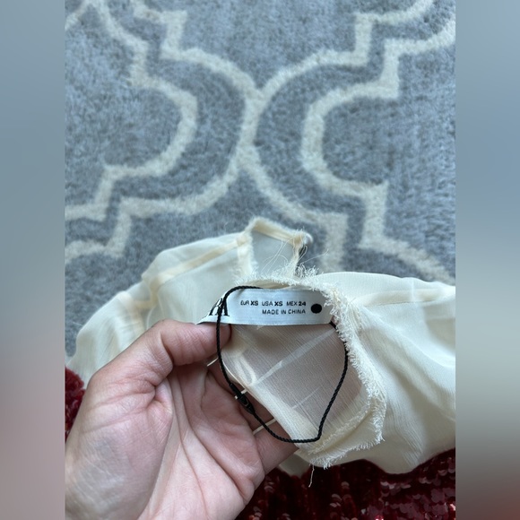 Zara New Sequin Chiffon Dress XS - Picture 5 of 6